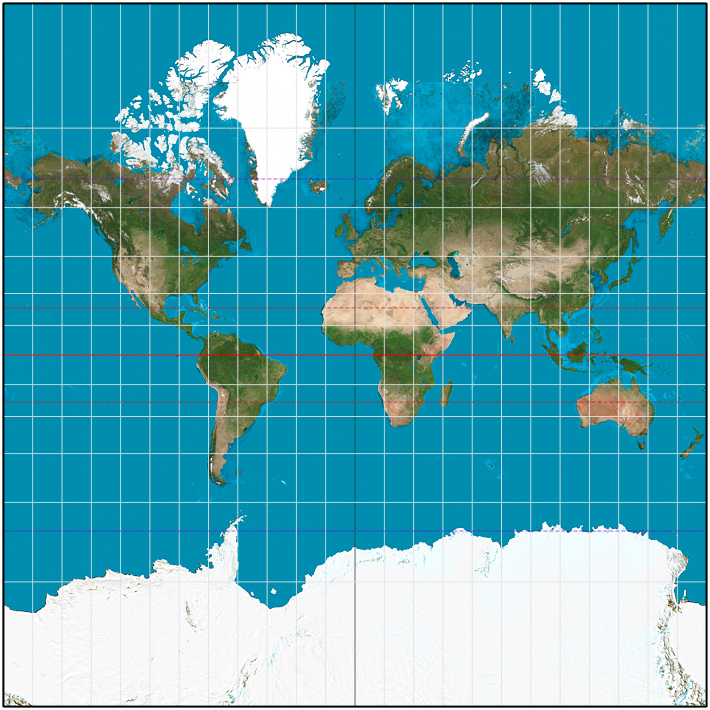 Mercator Projection World Map